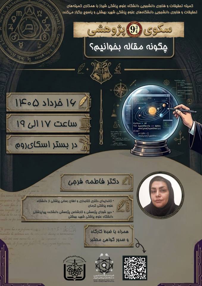 مدرسه بهاره‌ی سکوی ۳/۴ ۹ پژوهشی مسیرِ شروع جادوی پژوهش